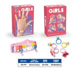 OBL10165917 - 益智女孩饰品积木DIY手环&戒指套装（95PCS）（可4款混装）