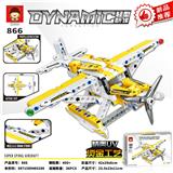 OBL10167575 - 400+PCS新版拼装积木之轻型直升飞机（彩盒采用精美UV工艺和烫金工艺）