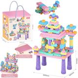 OBL10175790 - DIY颗粒积木桌套装520PCS/马卡龙色系