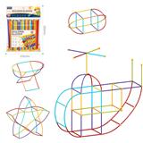 OBL10175880 - DIY拼装吸管积木/150PCS/彩虹色系