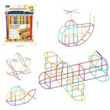 OBL10175881 - DIY拼装吸管积木/200PCS/彩虹色系