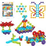 OBL10175939 - DIY拼装雪花积木180PCS    /大号厚款4.0/彩虹色系