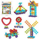 OBL10175941 - DIY拼装雪花积木320PCS    /中号厚款3.0/彩虹色系