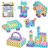 OBL10175948 - DIY拼装方块积木220PCS    /中号3.6/马卡龙色系