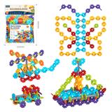 OBL10175969 - DIY拼装雪花片260PCS/大号厚款4.0/彩虹色系