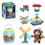 OBL10175993 - 太空舱收纳罐+3.0带轴雪花片520PCS/彩虹色系