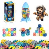 OBL10176025 - 火箭收纳罐+4.0方块积木50PCS/莫兰迪色系