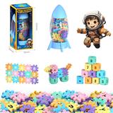 OBL10176026 - 火箭收纳罐+4.0方块积木50PCS/马卡龙色系