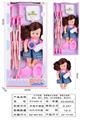 OBL10178560 - 15寸吹瓶，活眼喝水女娃娃，带吸水奶瓶，尿布，围巾，尿壶，59CM铁推车，带6声IC