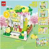 OBL10181500 - 476+pcs新版女孩子精美街景之樱花柠檬茶拼装积木（彩盒采用金银卡印刷工艺）
