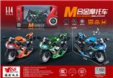 OBL10189009 - 1:14 合金回力摩托赛车带灯光音乐3色混装（无头盔）