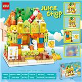 OBL10195305 - 457+pcsS新版女孩子精美街景之暴打菠萝橙拼装积木（彩盒采用金银卡印刷工艺）英文版彩盒