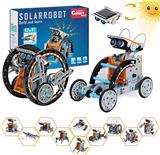 OBL10204125 - 12合1太阳能机器人 太阳能机器人套装儿童学习和教育玩具,12 合 1 STEM 玩具,太阳能科学搭建套件 DIY 机器人套装,科学,技术,数学技能 - 在陆地和水上移动-蓝色