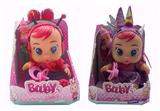 OBL10205027 - 2024年5月新豪华版第10代10寸搪胶带四声音乐cry Babies-Tutti Fritti带流眼泪功能，带吸水奶瓶，带奶嘴  。毛绒带加暖功能。衣服2件套2款混装