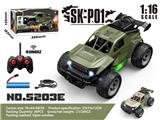 OBL10207687 - 1比16军事五通喷雾遥控车带灯光（包电）               军绿/沙漠黄