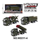 OBL10211510 - 1:50合金回力军事车3款