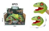OBL10214500 - 聚氯PVC仿真绿色迅猛龙手偶6只装展示盒