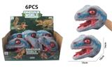 OBL10214501 - 聚氯PVC仿真灰色迅猛龙手偶6只装展示盒