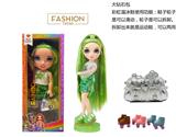 OBL10217419 - 高端冬天系列  16寸搪胶带灯光音乐主题曲Rainbow high惊喜彩虹高中带溜冰鞋、彩虹大手提包
