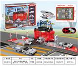 OBL10220321 - 消防飞机场轨道套装（配4只塑料车 1飞机 8路标）