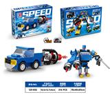 OBL10223602 - 益智城市积木回力变形福特F150皮卡金刚带加速器套装（86PCS）