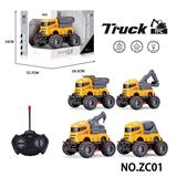 OBL10224312 - 四通带灯光可活动配件工程车  （27Mhz不包电）