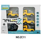 OBL10224318 - 27Mhz不包电  四通带灯光可活动配件遥控工程车+惯性车仔组合 （车壳可拆换搭配）