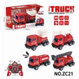 OBL10224322 - 带灯光音乐消防拆装遥控车  （2.4G不包电）