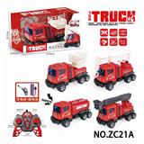 OBL10224323 - 带灯光音乐消防拆装遥控车  （2.4G包电）