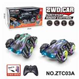 OBL10224416 - 
灯光音乐双面感应侧行空心轮特技车（2.4G包电）