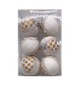 OBL10225793 - 5.5CM圣诞白球加花边加彩布6PCS