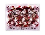 OBL10225823 - 5.5CM圣诞透明金丝球混白球12PCS
