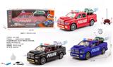 OBL10226052 - 1：16道奇公羊皮卡六通喷雾带灯光遥控警车包电（车身3.7V锂电池+USB充电线，遥控器二粒5号电池不包）