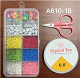 OBL10233729 - 新款阿文10格串珠盒      （带剪刀+线盒）