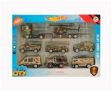 OBL10238040 - 合金滑行军事车配合金拖头车8只装 车子多款混装