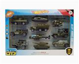 OBL10238069 - 合金滑行军事车配飞机套装10只装