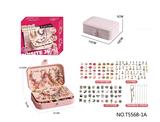 OBL10251199 - A款三层长方盒首饰盒糖果色+樱粉色（133 PCS）DIY女孩过家家玩具
