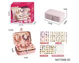 OBL10251206 - D款三层长方盒首饰盒糖 紫色金+樱粉金色(133PCS)DIY女孩过家家玩具
