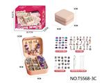 OBL10251209 - C款双层方盒首饰盒紫色银(67PCS)基础配套DIY女孩过家家玩具
