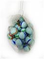 OBL10252627 - 2.5CM 20粒 奶白三花玻璃珠