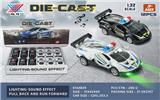 OBL10253055 - 1:32 合金车 SV12警车 开门回力灯光音乐(12只装)