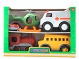 OBL10257936 - 卡通滑行车套装玩具5PCS/PDQ(老爷车+直升机+救护车+火车+校车)