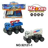 OBL10264437 - 合金越野双惯性工程车(滚筒车+吊车)