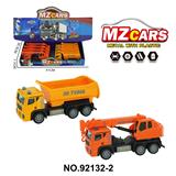 OBL10264460 - 合金回力工程车 (吊车+自卸车)