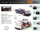OBL10272176 - 英文1:32压铸锌合金灯光音效帕加尼-风神车模