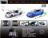 OBL10273604 - 英文1:32合金灯光音效日产GTR34车模 8只/展示盒