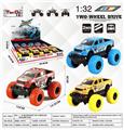 OBL10276996 - 1：30海拉克斯双排皮卡回力大脚怪合金车带前后避震两开门带涂鸦（12pcs）