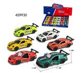 OBL10289469 - 1:40 合金车模 保时捷，宾利回力合金赛车，门可开，2款6色混装一展示盒
