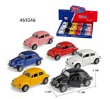 OBL10289473 - 1:40 合金车模 甲壳虫回力合金老爷车，门可开,1款6色混装一展示盒
