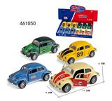 OBL10289475 - 1:40 合金车模 甲壳虫回力合金老爷车，门可开,1款4色混装一展示盒
